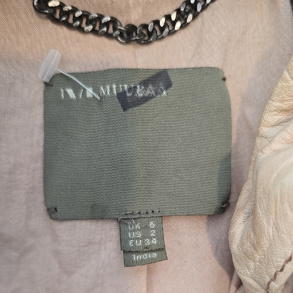 Muubaa distressed pink leather Jacket sz 2 - Picture 2 of 12